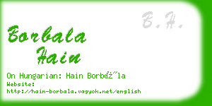 borbala hain business card